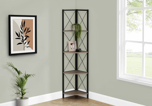 Bookshelf, Bookcase, Etagere, Corner, 4 Tier, Office, Marble Look Contemporary & Modern - R&R Furniture Gallery (Fountain Valley, CA)