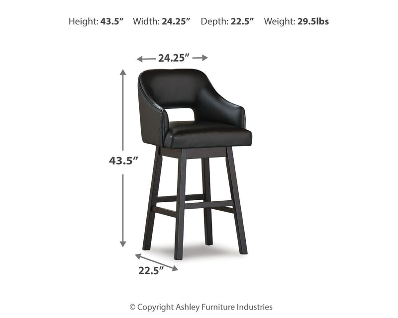 Tallenger - Upholstered Swivel Barstool (Set of 2) - R&R Furniture Gallery (Fountain Valley, CA)