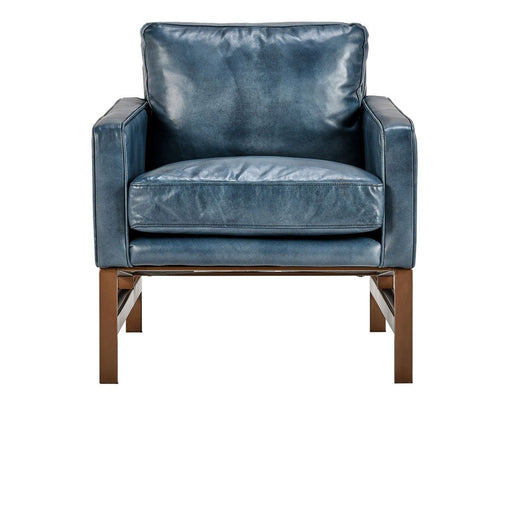 Classic Home Chazzie Ocean Blue club chair with plush fabric and rounded armrests, ideal for modern living rooms.