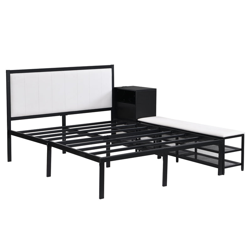 Platform Bed With 2 Tier Storage Shelves, Storage Cabinet - R&R Furniture Gallery (Fountain Valley, CA)