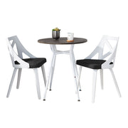 Lumi Source Clara Charlotte 3-piece round dinette set with vintage style, includes round table and matching chairs.