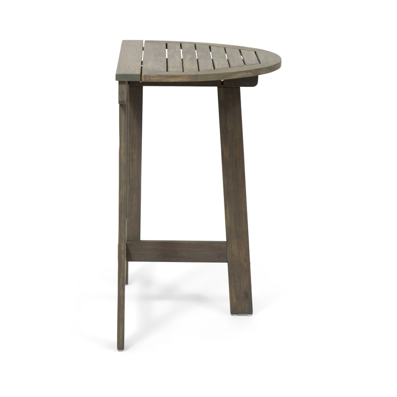 Outdoor Half Round Folding Acacia Wood Bistro Table - R&R Furniture Gallery (Fountain Valley, CA)