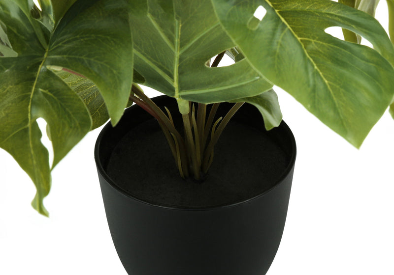 13" Tall, Artificial Plant, Monstera Calthea, Indoor, Faux, Fake, Table, Greenery, Potted, Decorative (Set of 2) - Green / Black - R&R Furniture Gallery (Fountain Valley, CA)