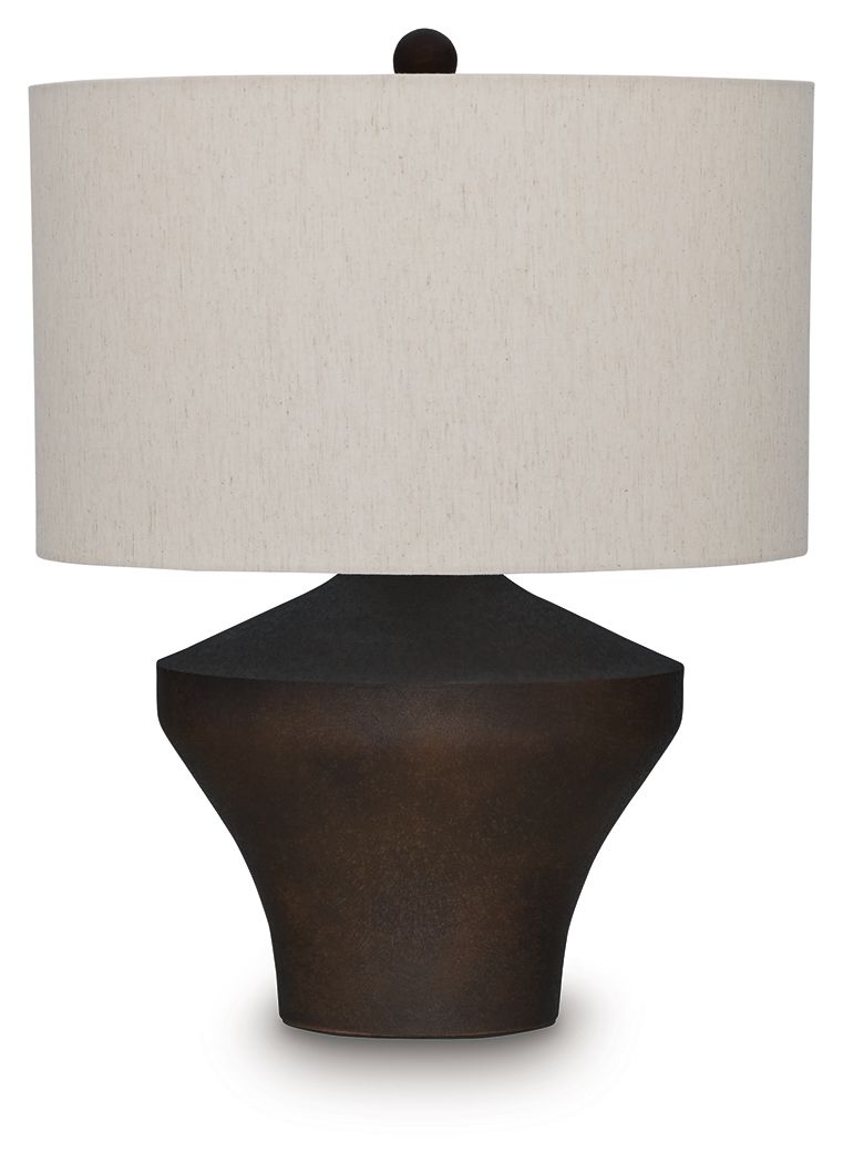 Dolanham - Metal Table Lamp - Distressed Brown - R&R Furniture Gallery (Fountain Valley, CA)