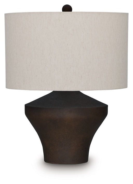 Dolanham - Metal Table Lamp - Distressed Brown - R&R Furniture Gallery (Fountain Valley, CA)