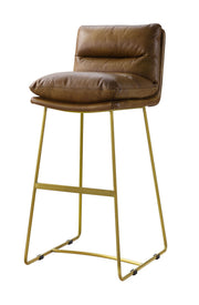 Alsey - Bar Chair - Saddle Brown Top Grain Leather - R&R Furniture Gallery (Fountain Valley, CA)