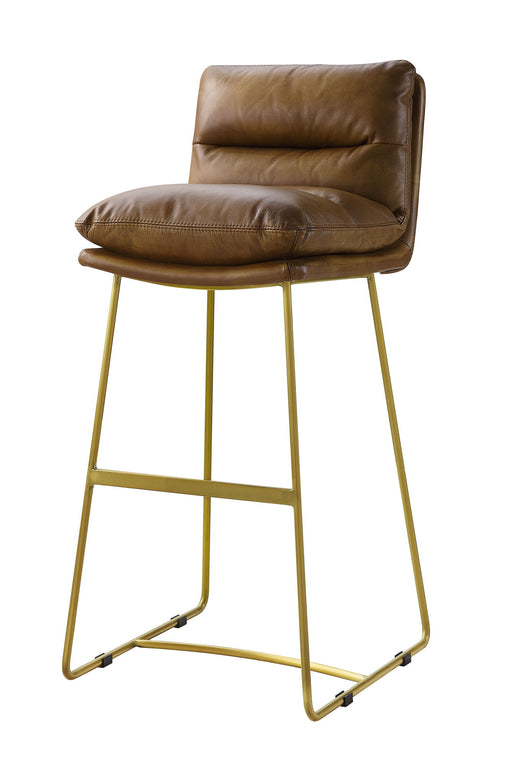Alsey - Bar Chair - Saddle Brown Top Grain Leather - R&R Furniture Gallery (Fountain Valley, CA)