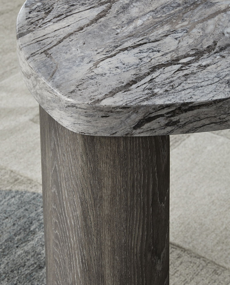 Surmour - Triangle End Table - Gray / Brown - R&R Furniture Gallery (Fountain Valley, CA)