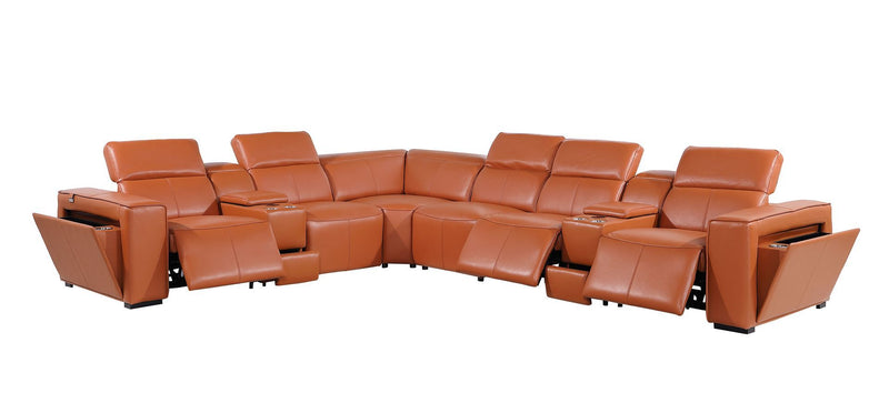 1224 - 8-Piece L-Shaped Sectional Sofa In With 3 Power Recliners & Power Headrests