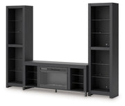 Cayberry - 3-Piece Entertainment Center With Electric Fireplace - Black - R&R Furniture Gallery (Fountain Valley, CA)