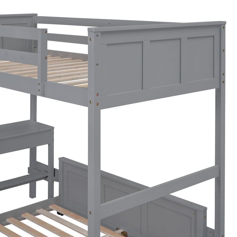 Full Over Full Bunk Bed With Desk - R&R Furniture Gallery (Fountain Valley, CA)