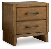 Sherbana - Two Drawer Night Stand - Light Brown - R&R Furniture Gallery (Fountain Valley, CA)