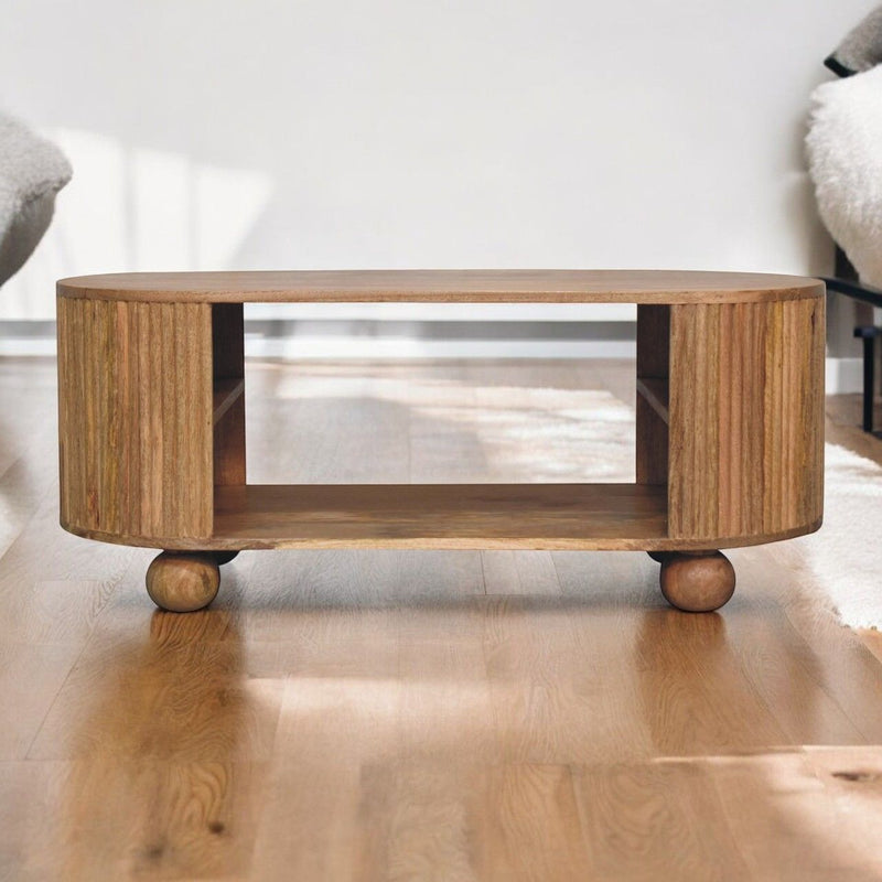 Soba - Ball Open Coffee Table - Oak - R&R Furniture Gallery (Fountain Valley, CA)