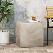 Square lightweight side table by Noble House designed for outdoor and indoor use, featuring a modern, minimalist design.