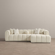 Beatrice - Modern Tufted Right Sectional Sofa - Ivory - R&R Furniture Gallery (Fountain Valley, CA)