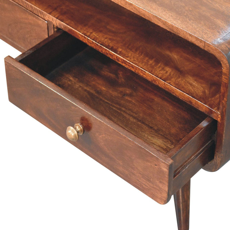 Solid Wood Curved Media Unit - R&R Furniture Gallery (Fountain Valley, CA)