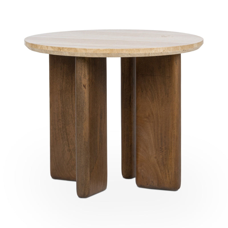 Idella - Travertine Round Table - R&R Furniture Gallery (Fountain Valley, CA)
