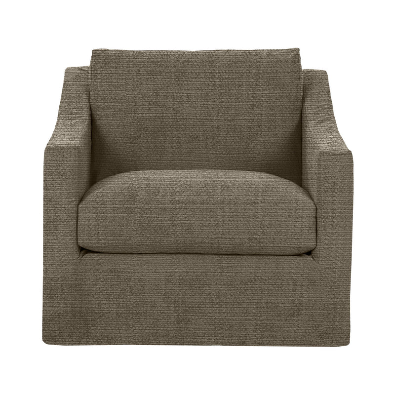 Classic Home Kipton swivel chair with a cushioned fabric seat, wooden base, and modern design for living room or office decor.