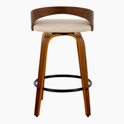 Grotto - Mid Century Modern Fixed Height Counter Stool With Swivel With Round Footrest (Set of 2) - R&R Furniture Gallery (Fountain Valley, CA)