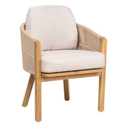 Grotta - Outdoor Dining Arm Chair (Set of 2) - Teak / Beige - R&R Furniture Gallery (Fountain Valley, CA)