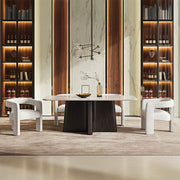 Jacory - Dining Table With Bottocino Marble Top - Espresso - R&R Furniture Gallery (Fountain Valley, CA)