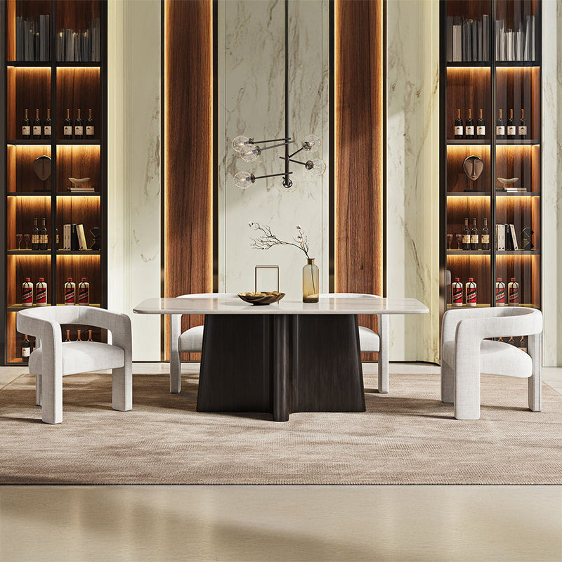 Jacory - Dining Table With Bottocino Marble Top - Espresso - R&R Furniture Gallery (Fountain Valley, CA)