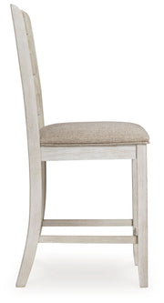 Skempton - Upholstered Barstool (Set of 2) - White - R&R Furniture Gallery (Fountain Valley, CA)