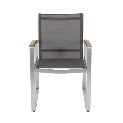 Poetic - Outdoor Dining Chair With Faux Wood Arms And Aluminum Frame (Set of 2) - Gray - R&R Furniture Gallery (Fountain Valley, CA)