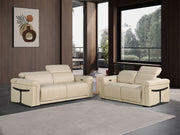 1126 - Top Grain Power Reclining Italian Leather Living Room Set - R&R Furniture Gallery (Fountain Valley, CA)