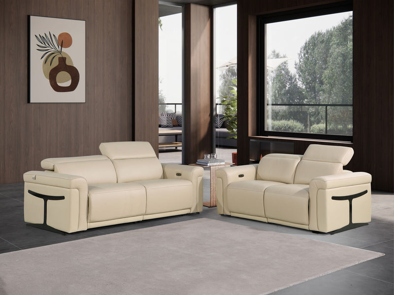 1126 - Top Grain Power Reclining Italian Leather Living Room Set - R&R Furniture Gallery (Fountain Valley, CA)