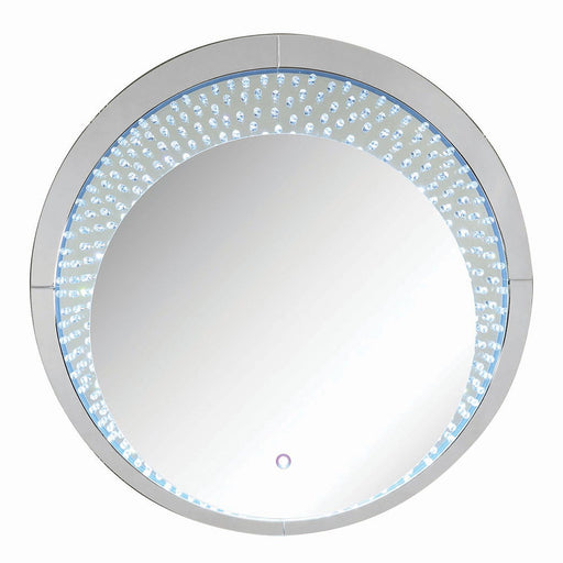 Nysa - 39" Accent Mirror With LED - Mirrored & Faux Crystals - R&R Furniture Gallery (Fountain Valley, CA)