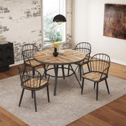 Modern Style Indoor Dining Round Table With Metal Legs - Light Birch - R&R Furniture Gallery (Fountain Valley, CA)
