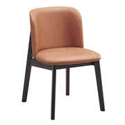 Eliora - Side Chair (Set of 2) - Camel Polish Microfiber & Black - R&R Furniture Gallery (Fountain Valley, CA)