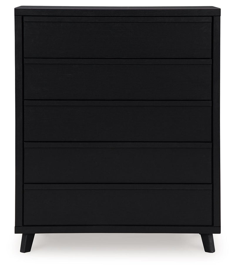 Danziar - Five Drawer Wide Chest - Black - R&R Furniture Gallery (Fountain Valley, CA)