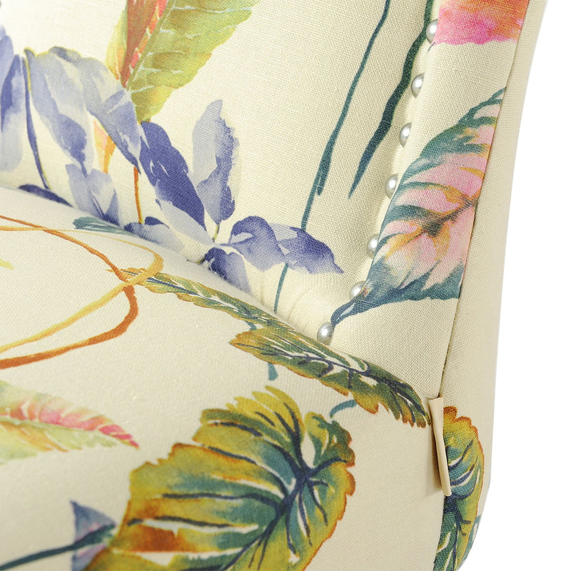 Paradise - Upholstered Accent Chair Printed On - Off-White Floral - R&R Furniture Gallery (Fountain Valley, CA)
