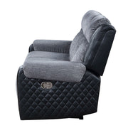 Alicia - Reclining Sofa - Gray / Black - R&R Furniture Gallery (Fountain Valley, CA)