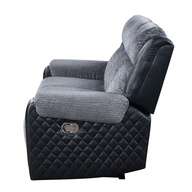 Alicia - Reclining Sofa - Gray / Black - R&R Furniture Gallery (Fountain Valley, CA)