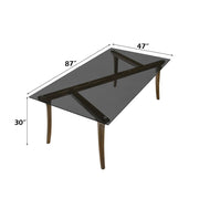 Danzel - Dining Table With Glass Top - Vintage Oak - R&R Furniture Gallery (Fountain Valley, CA)