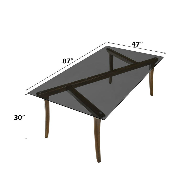 Danzel - Dining Table With Glass Top - Vintage Oak - R&R Furniture Gallery (Fountain Valley, CA)