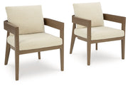 Serene Bay - Arm Chair With Cushion (Set of 2) - Dark Brown / White - R&R Furniture Gallery (Fountain Valley, CA)