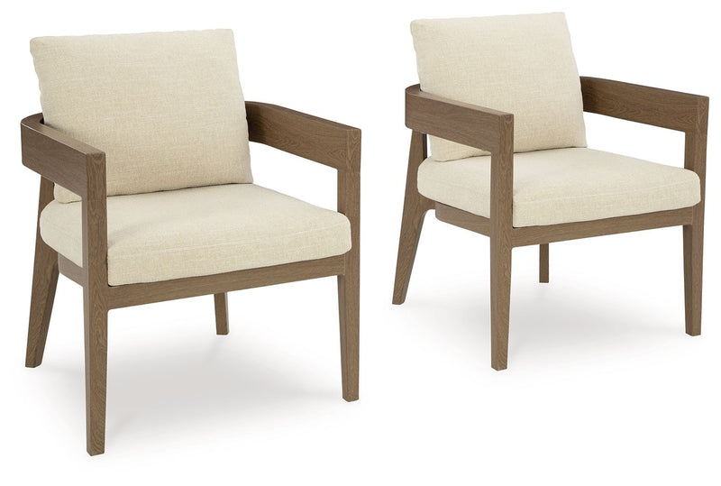 Serene Bay - Arm Chair With Cushion (Set of 2) - Dark Brown / White - R&R Furniture Gallery (Fountain Valley, CA)