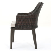 Set of two Noble House Hillhurst outdoor chairs with weather-resistant cushions, ideal for patio or garden seating.