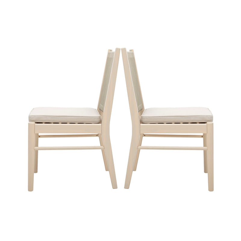 Cordoba - Dining Chair (Set of 2) Comfortable Armless Chairs - Beige - R&R Furniture Gallery (Fountain Valley, CA)