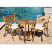 Outdoor Dining Set With Coffee Table And 2 Chairs - Teak - R&R Furniture Gallery (Fountain Valley, CA)