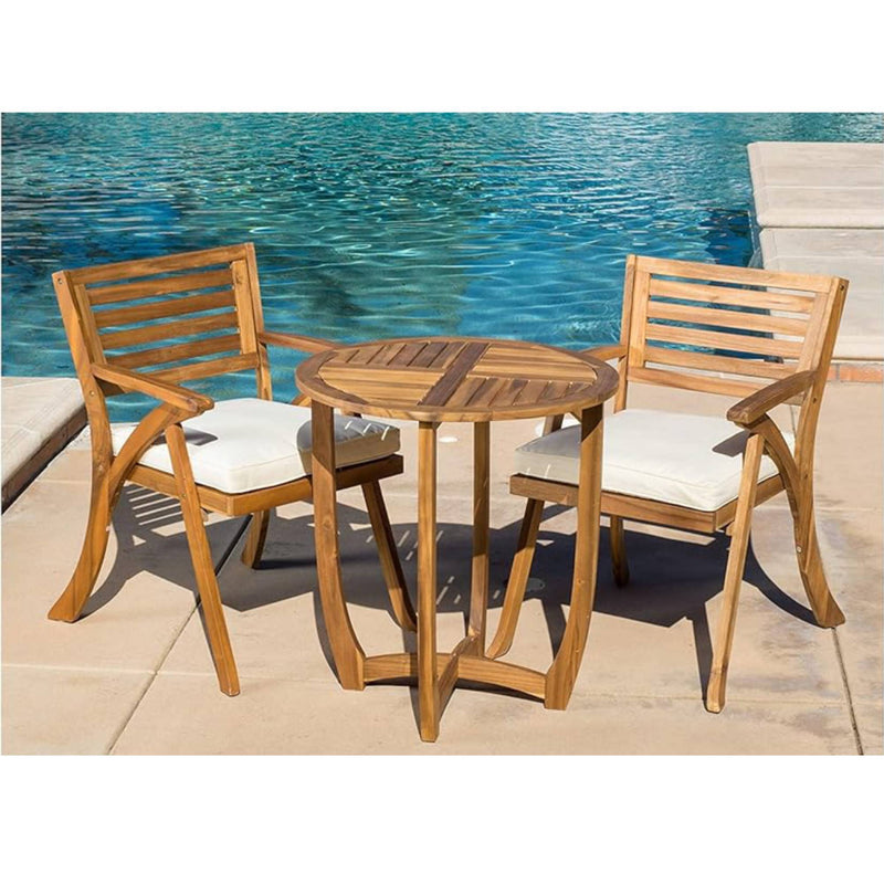 Outdoor Dining Set With Coffee Table And 2 Chairs - Teak - R&R Furniture Gallery (Fountain Valley, CA)