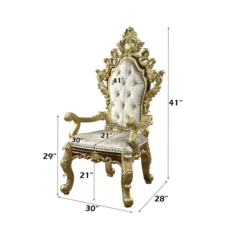 Desiderius - Arm Chair (Set of 2) - Antique Gold & Hand-Painted Brown - R&R Furniture Gallery (Fountain Valley, CA)