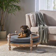 Round Pet Sofa, Wide Upholstered Pet Bed - Charcoal - R&R Furniture Gallery (Fountain Valley, CA)