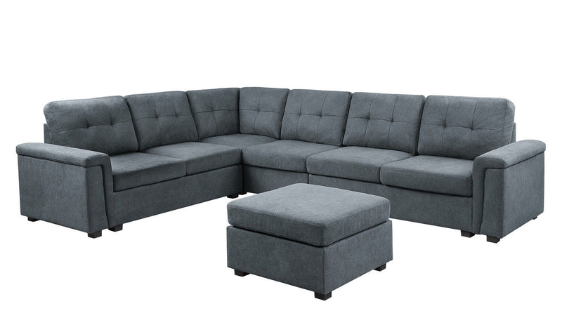 Isla - Fabric Sectional Sofa With Ottoman - R&R Furniture Gallery (Fountain Valley, CA)