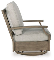 Rainier Ranch - Swivel Glider Chair With Cushion - Brown / Beige - R&R Furniture Gallery (Fountain Valley, CA)