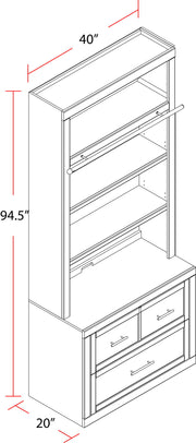 Catalina - Lateral File And Hutch - Cottage White - R&R Furniture Gallery (Fountain Valley, CA)
